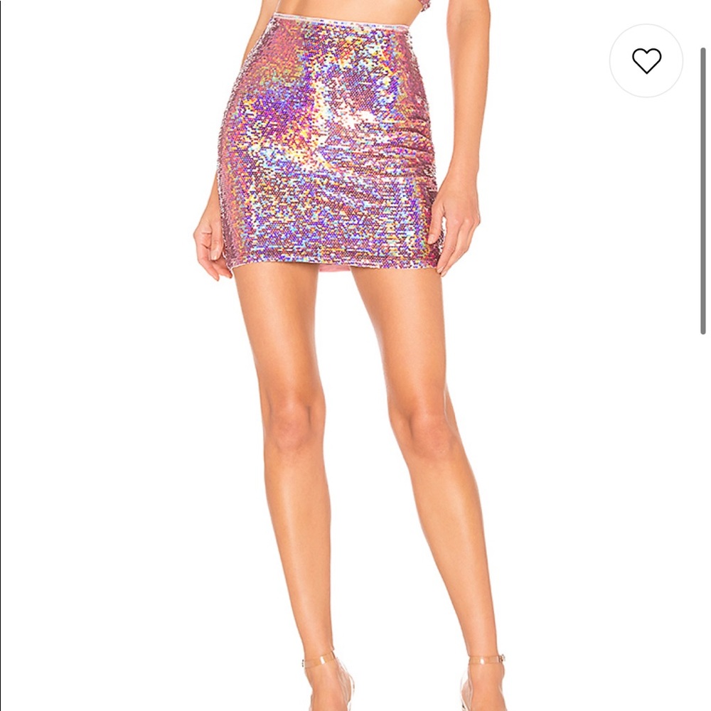 Pink sequin skirt from Revolve